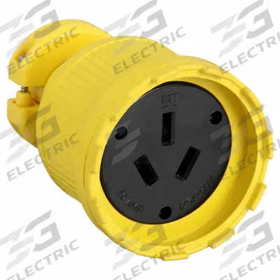 APPROVED VENDOR Straight Blade Connector: 10-50R, 125/250V AC, 50 A, 3 Pole, 3 Wire, Yellow (MPN C1050DF) - General Purpose Connectors