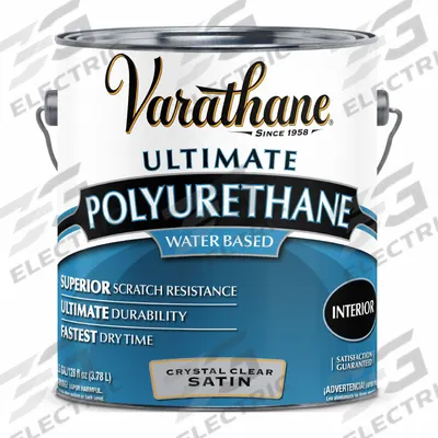 VARATHANE Finish: Finish, Interior, Water, 1 gal Container Size, Wood, Satin, Crystal Clear - Wood Sealers & Finishes