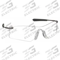 MCR SAFETY Safety Glasses: Clear Lens, Frameless, Anti-Fog, Black/Silver Frame, T4 Series (MPN T4110AF). Key specifications — Brand: MCR SAFETY; Frame Color: Black/Silver; Lens Color: Clear.