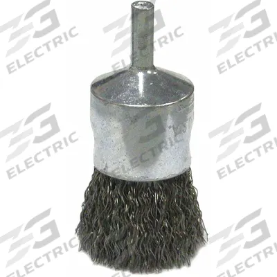 WEILER End Brush: Crimped Stainless Steel, 1 in Dia, 0.006 in Fill Dia - Light-Cleaning Brushes for Stainless Steel