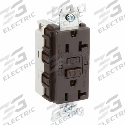 HUBBELL GFCI Receptacle: Decorator Duplex, 5-20, Brown, GFCI, 125V AC, 20 A - General Purpose Receptacles