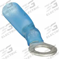 GRAINGER Ring Terminal: Blue, Heat Shrink Insulation, #8 Stud Size, 16 AWG to 14 AWG Wire Sizes (MPN 4FRF3). Key specifications — Brand: GRAINGER.