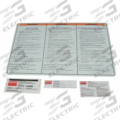 Dayton Identification Label Kit: 5UEW0 - Replacement Parts for Forklifts