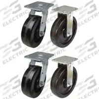 APPROVED VENDOR Plate Caster: Rigid/Swivel, No Brake, Phenolic, 4 in Wheel Dia, 2 in Wheel Wd, Slot (MPN P21-PH040R-14-SET). Key specifications — Wheel Bearing Type: Roller; Wheel/Tread Color: Black; Brand: APPROVED VENDOR; Caster Type: Swivel.