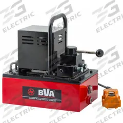 BVA HYDRAULICS Hydraulic Pump: 10,000 psi Max. Op Pressure, 116 cu in/min Max. Flow Rate, 120V AC (MPN PU20M3N01B). Key specifications — attr941810: PU20M3N01B; attr941817: 3-Position; attr941814: Hold.