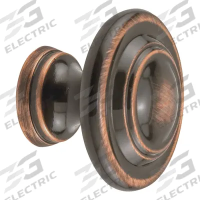 PRIME-LINE Closet Door Pull Knob: Brown, Zinc, Classic Bronze - Hardware