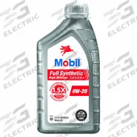 MOBIL Motor Oil: Synthetic, Biodegradable, 1 qt Size, 0W-20, Full Synthetic High Mileage (MPN 125203). Key specifications — SAE Grade: 0W-20; Brand: MOBIL; Biodegradable: Biodegradable; Compatible Engine Type: Gasoline Engines; Compatible Vehicle Type: Vans; Oil Series: Full Synthetic High Mileage.