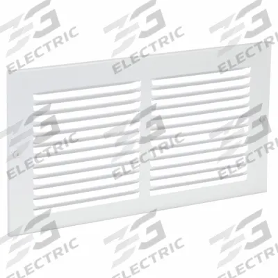 APPROVED VENDOR Return Air Grille: Louvered Grille, White, Powder Coated, Steel, 7 3/4 in H - Surface-Mount Grilles