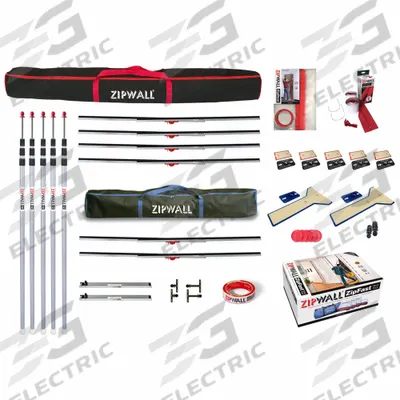 ZIPWALL Dust Barrier Toolkit: Telescoping Pole, Telescoping, 60 in Max Extension Ht - Dust Barrier Poles