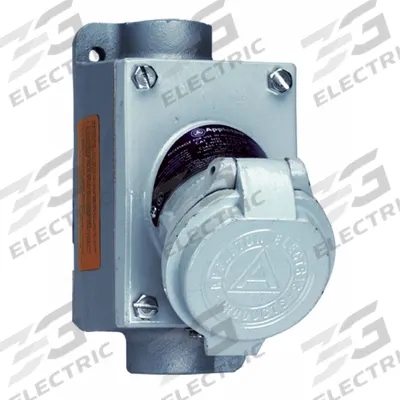 APPLETON ELECTRIC Pin and Sleeve Receptacle: Gray, 125 to 250V AC/18V DC, Single Phase, 20 A - Hazardous Location Receptacles