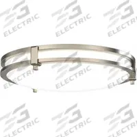 LED Flush Mount: 13 in Dia, Brushed Nickel, 2 1/2 in Ht, 1,100 lm_1,200 lm_1,300 lm, 25 W, 120V AC (MPN FMSATL 13IN RD SWW5 90CRI 120 BN M4). Key specifications — Voltage: 120V AC; Brand: JUNO; Color Temperature: 3500K; Housing Finish/Color (Broad): Brushed Nickel.