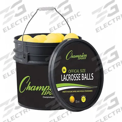 CHAMPION SPORTS Lacrosse Ball Set: Yellow, NCAA/NFHS/NOCSAE/SEI - Lacrosse Ball Buckets