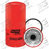 BALDWIN FILTERS Hydraulic Filter: Hydraulic Fluid, 1 1/2"-16 Thread Size, Spin-On, Cellulose (MPN BT8422-MPG). Key specifications — Media Material: Cellulose; Brand: BALDWIN FILTERS; Compatible Fluid Type: Hydraulic Fluid; Compatible Vehicle Make: Donaldson; Includes: G369-B Furnished Gasket; Thread Size: 1-1/2"-16.