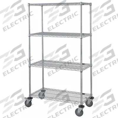 APPROVED VENDOR Wire Shelving Unit: 36 in x 24 in x 69 in, Dry/Harsh/Wet, Split Sleeve - Corrosion-Resistant Mobile Wire Shelving for Harsh Environments