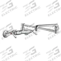 CHICAGO FAUCETS Double Joint Kitchen Faucet: 445, Cast Brass, Widespread, Wall, 2 Mounting Holes (MPN 445-DJ18ABCP). Key specifications — Series: 445; Brand: CHICAGO FAUCETS.