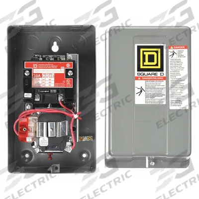 SQUARE D Lighting Magnetic Contactor: 3 Poles, 120V AC - Enclosed Mechanically Held Lighting Contactors