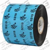 THERMAL TRANSFER RIBBON: Zebra, 3.27 in Ribbon Wd, 1,476 ft Ribbon Lg, 1 in Core Dia., Black, Wax (MPN 05319BK08345). Key specifications — Compatible Printer Model: 110XI4; Color: Black.