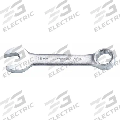 WESTWARD Combination Wrench: Alloy Steel, Satin, 15 mm Head Size, 4 5/8 in Overall Lg - Metric 12-Point Combination Wrenches