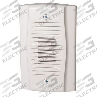 SYSTEM SENSOR Mini Horn: 12/24V, Horn Sound, White, Horn, 1 7/16 in Overall Dp - Fire Alarm Horns