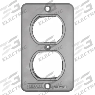 HUBBELL WIRING DEVICE-KELLEMS Outlet Box Plate: Portable Outlet Box Cover, Duplex Receptacles - Portable Power Outlet Box Covers