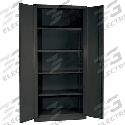 HALLOWELL Storage Cabinet: 36 in x 21 in x 78 in, Swing Handle & Padlock Hasp - Industrial Shelf Cabinets