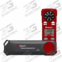 TRIPLETT Anemometer: 20 fpm Air Velocity Resolution, Dew Point/Relative Humidity/Wind Chill, AM200. Key specifications — Vane Material: Plastic; Data Logging: No; Manufacturer Part Number: AM200; Brand: TRIPLETT; Temperature Accuracy: +/ 1.8°; Digital Display Screen Type: LCD; Display Type: Digital; Includes: Lanyard.