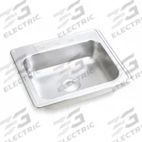 ELKAY Bowl Drop-In Sink: 25 in Overall Lg, 22 in Overall Wd, 6 3/8 in Bowl Dp, 21 in Bowl Lg, 22 ga (MPN D125223). Key specifications — Brand: ELKAY; Color Family: Silver/Gray.