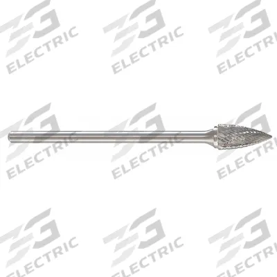 APPROVED VENDOR Carbide Bur: Pointed-End Tree, SG-3L6, Double Cut, 3/8" x 3/4" Head - Double-Cut Pointed-End Tree Burs