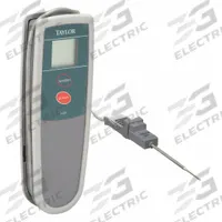 TAYLOR Digital Food Service Thermometer: HACCP Food Safety, LCD, 8 in Overall Lg (MPN 9405). Key specifications — Accuracy: ±1 Over HACCP Range; Brand: TAYLOR; Display Type: LCD; Features: Waterproof; NSF Certified: No; Thermometer Type: Probe Thermometer Kit; Metal Detectable: No.