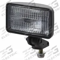 GROTE Vehicle Work Light: Rectangular, Flood, Incandescent, Pedestal, Blunt Cut Wires, Universal (MPN 64611). Key specifications — Housing Color: Black; Brand: GROTE; Electrical Connection: Blunt Cut Wires; Installation Type: Removable.