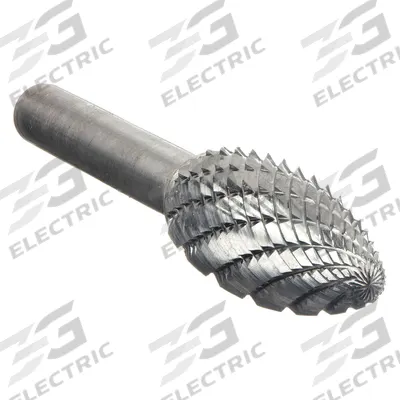 APPROVED VENDOR Carbide Bur: Flame, SH-2, Double Cut, 5/16" x 3/4" Head - Double-Cut Flame Burs