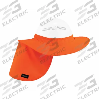 CHILL-ITS BY ERGODYNE Visor with Neck Shade: Orange, Polyester - Hard Hat Visors with Neck Shades