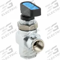 AIGNEP USA Manual Two-Way Ball Valve: 1/8 in, Nickel-Chrome Plated Brass, Angle, FNPT x FNPT, Wedge (MPN 86720-02). Key specifications — Brand: AIGNEP USA; Handle: Wedge.