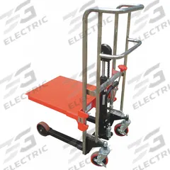 DAYTON Platform Lift Truck: 880 lb, 8 in to 59 in, Steel, 25 5/8 in L x 21 1/2 in W Platform (MPN 4ECX1). Key specifications — attr1357334: DAYTON; attr1357306: (2) Swivel with Brake.