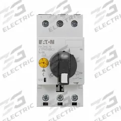 EATON Manual Motor Protector: Non-Reversing, 3 Poles, 4 A, Thermal Protection, Selector Switch (MPN XTPR004BC1). Key specifications — Maximum Voltage Rating: 600V AC; Brand: EATON; Thermal Units Required: None (Starter Includes Integrated Thermal Units); Frame Size (Width): 45mm (B Frame).