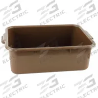 CRESTWARE Bus Tub: Brown, 7 in Overall Ht, 15 1/2 in Overall Wd, 22 1/2 in Overall Lg, Plastic (MPN BT7BR). Key specifications — Color: Brown; Product Type: Bus Tub; Brand: CRESTWARE; Material: Plastic; NSF Certified: Yes.