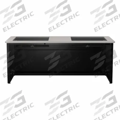 VERSADESK Computer Desk: Wood, Gray Matrix, 0 Drawers, 72 in Overall Wd - Downview Computer Desk