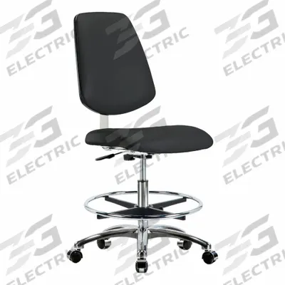 APPROVED VENDOR Cleanroom Task Chair: Vinyl, Armless, Ht Range 21 1/2 in to 29 in, 18 1/2 in Seat Wd - Vinyl Cleanroom Chairs