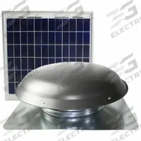 Attic Exhaust Fan: Roof Mount, Solar, Max. 1,600 sq ft Attic, 1,000 cfm Max., Manual (MPN CXSOLRWGUPS). Key specifications — Includes: Roof Mount Attic Ventilator; Includes Humidistat: No; Includes Shutter: No; Includes Thermostat: No; Mounting Location: Roof; Nameplate Voltage: 18V DC; Housing Color: Weathered Gray; High-Efficiency Motor: Yes.