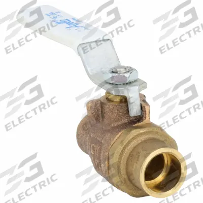 APOLLO Manual Two-Way Ball Valve: 1/2 in Size, Brass/Bronze, Straight, Sweat x Sweat - Bronze Ball Valves