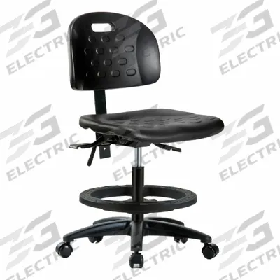 APPROVED VENDOR Ergonomic Chair: Polyurethane, Armless, Ht Range 19 3/4 in to 27 1/2 in - Polyurethane Lab Chairs