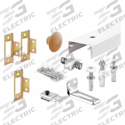PRIME-LINE Track Kit: 3 ft Lg, 35 3/4 in Wd, 2 5/16 in Ht, 30 lb Max Wt - Hanging Door Track Kits