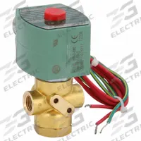 REDHAT Solenoid Valve: 3-Way, Normally Closed, 1/4 in Pipe Size, 110V AC/120V AC, Direct Mount (MPN 8320G184). Key specifications — Pipe Size: 1/4 in; Voltage: 110V AC; Brand: REDHAT; Coil Enclosure: Without Junction Box.