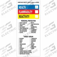 BRADY NFPA Label: 8 in Ht, 3 in Wd, Paper, Adhesive, 3 in x 8 in, 500 PK (MPN 58264). Key specifications — Material: Paper.
