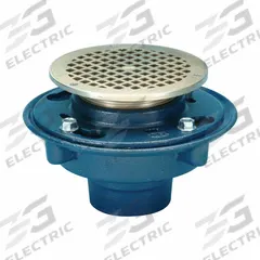 ZURN Floor Drain: 8 3/8 in Overall Dia, 6 in Grate Size, 3 in Nominal Pipe Size, No Hub, Cast Iron (MPN ZN415-3NH-6B-P). Key specifications — Color: Gray; Connection Type: No Hub; Brand: ZURN; Includes: Trap primer connection.