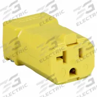 HUBBELL Straight Blade Connector: 5-20R, 125V AC, 20 A, 2 Pole, 3 Wire, Yellow (MPN HBL5369VY)