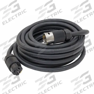 HUBBELL WIRING DEVICE-KELLEMS Temporary Power Cable: 100 ft Cord Lg, 125/250V AC, CS6364L - Temporary Power Cords