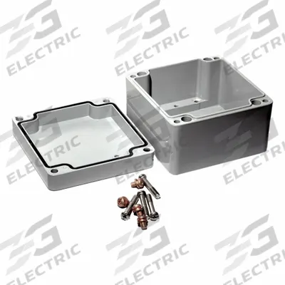 HAMMOND Enclosure: Die-Cast Aluminum, 4 in x 4 in x 3 in, NEMA 12/13/4/4X/6/6P - Fiberglass Submersible Enclosures