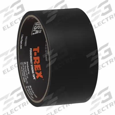 T-REX Repair Tape: 2 in Wd, 5 ft Lg, 29 mil Thick, Black, Polyolefin Film, Rubber - Moisture-Resistant Film Tape