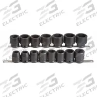 PROTO Impact Socket Set: 3/4 in Drive Size, Small Set (0-50 pieces) Set Size, 15 Pieces, Black Oxide (MPN J73105). Key specifications — attr1204251: PROTO; attr1215453: 3/4 in; attr1215454: 3/4 in to 1-5/8 in.